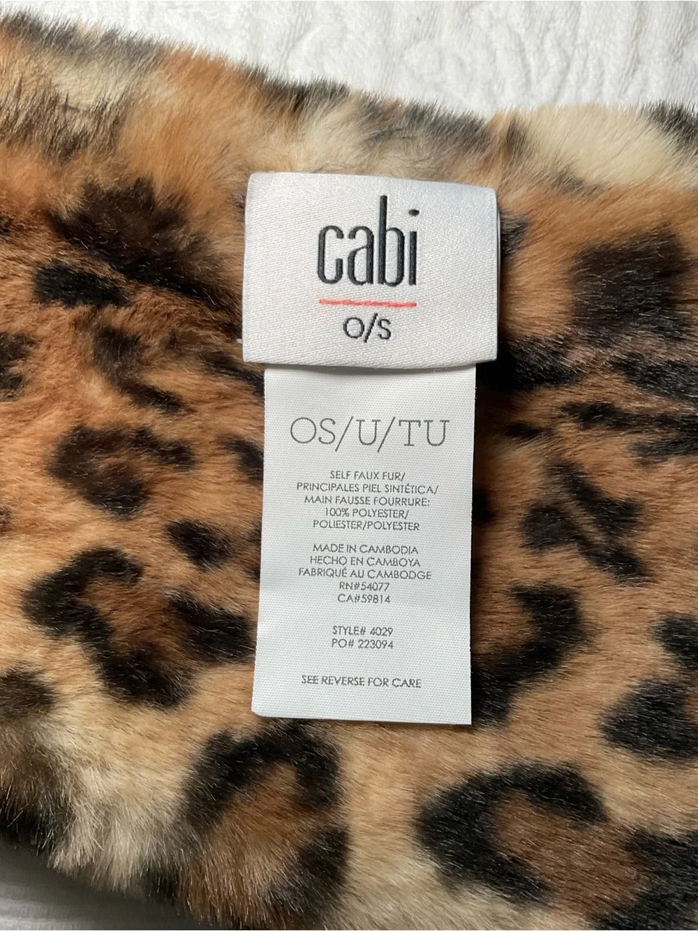CAbi Leopard Faux Fur Scarf - Brown & Black